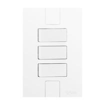 Interruptor de 3 Teclas Simples com Placa 4x2 Branco Pluzie Interruptor de 3 Teclas Simples com Placa 4x2 Branco Pluzie
