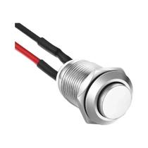 Interruptor De Botão De Pressão À Prova d'Água De Aço Inoxidável De 12mm Pré-Cablado 2A 12V 24V 125V