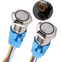 Interruptor de botão de pressão momentâneo DMWD 16mm 12V-24V com soquete de fio