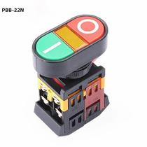 Interruptor De Botão Duplo De 22mm 380V 220V AC Com Luz LED Amarela 24V on off 1NO 1NC 2 Botões