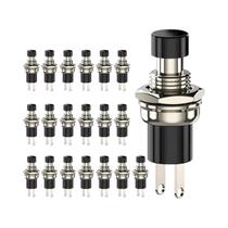 Interruptor De Botão Momentâneo Preto E Vermelho 6pcs 1A 250VAC SPST Normalmente Aberto Mini