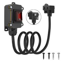 Interruptor de cabo em linha Karl-Kers IP67, cabo impermeável de 10 pés