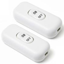 Interruptor de cabo inline iCreatin, kit com 2 unidades, liga/desliga, branco, 120V