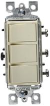 Interruptor de combinação Leviton Decora Triple Rocker Light Almond Interruptor de combinação Leviton Decora Triple Rocker Light Almond