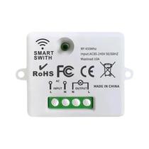 Interruptor De Controle Remoto Sem Fio RF 433MHz 10A Mini Relé ON/OFF Transmissor Para Luz De Parede