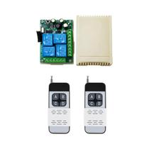 Interruptor De Controle Remoto Sem Fio RF 433Mhz 30A 4CH Relé Para Luz De Porta De Garagem 110V 120V