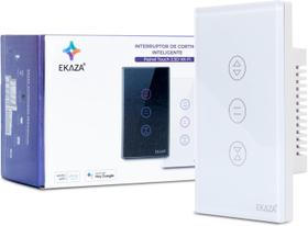 INTERRUPTOR DE CORTINA INTELIGENTE PAINEL TOUCH 2.5D WI-FI, T320-1W Branco Ekaza