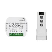 Interruptor De Cortina Inteligente WiFi Controle Remoto RF 433MHz Funciona Com Alexa Google Home