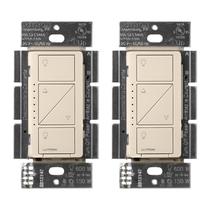 Interruptor de dimmer inteligente Lutron Caseta 150 W LED, pacote com 2 unidades, amêndoa clara