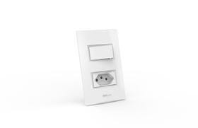 Interruptor de Embutir com 1 Tecla + Tomada 10A - Enerbras - Ref.21239 Tecnolar Interruptor de Embutir com 1 Tecla + Tomada 10A - Enerbras - Ref.21239 Tecnolar