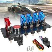 Interruptor de Ignição Push Start para Carro - LED Azul/Vermelho 12V