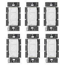Interruptor de intensidade inteligente Lutron Caseta Original 150 W, pacote com 6 unidades, branco