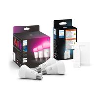 Interruptor de intensidade inteligente Philips Hue com controle remoto + lâmpadas inteligentes Philips Hue White e Color Ambiance A19 60W Interruptor de intensidade inteligente Philips Hue com controle remoto + lâmpadas inteligentes Philips Hue White e Color Ambiance A19 60W