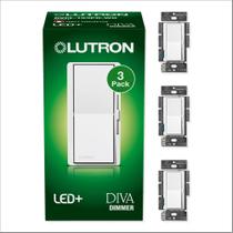 Interruptor de intensidade Lutron Diva LED+ 150 W de um pólo/3 vias, 3 unidades