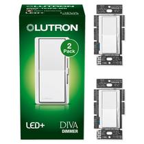Interruptor de intensidade Lutron Diva LED+ DVCL-153P-WH branco (pacote com 2) Interruptor de intensidade Lutron Diva LED+ DVCL-153P-WH branco (pacote com 2)