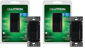 Interruptor de intensidade Lutron Sunnata Touch LED+ 150 W/600 W preto, pacote com 2 unidades