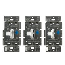Interruptor de intensidade Lutron Toggler LED+ 150 W de um pólo/3 vias, 3 unidades