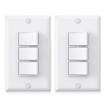 Interruptor de luz AIDA Single Pole Triple Paddle Rocker 15A x2