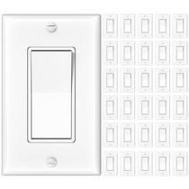 Interruptor de luz Amico Single Pole 15A 120/277V, pacote com 30, branco