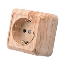 Interruptor De Luz De Parede Branco Com Botão De Madeira, 1 Gangue 1 Via, Retardador De Chamas,