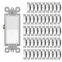 Interruptor de luz de parede CML Matte White Decorator de pólo único 15A