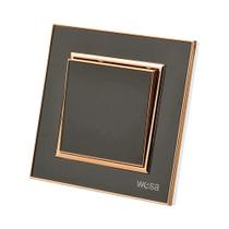 Interruptor De Luz De Parede Em Acrílico Preto, 2 Gangues, 1 Via, Tipo Rocker, Duplo Liga/Desliga,