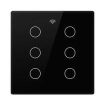 Interruptor de Luz de Parede Inteligente Wi-Fi 4x4 - Sensor de Toque, Controle por Voz Alexa (4/6/8 Gangues)