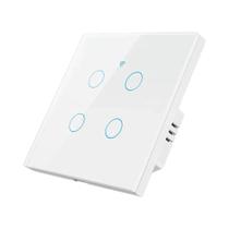 Interruptor De Luz De Parede Inteligente WiFi Touch 4 Gang 433mhz Sem Fio 220V Sem Neutro EU Tuya