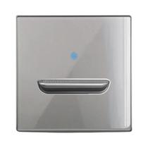 Interruptor De Luz De Parede LED Azul Cromado Com Placa De Vidro Temperado 1 2 3 4 Gangue Branco