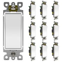 Interruptor de luz de parede ThunderWay de polo único 15A 120/277V, pacote com 10