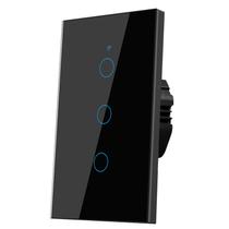 Interruptor de luz de toque de parede inteligente Lsliangmei 3 Gang 220V Interruptor de luz de toque de parede inteligente Lsliangmei 3 Gang 220V