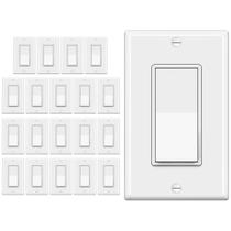 Interruptor de luz ELECTECK de pólo único 15A 120/277V Pacote com 20
