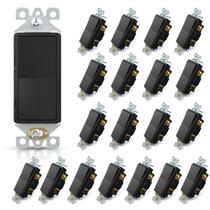 Interruptor de luz ELEGRP de 3 vias 15Amp 120-277V AC, pacote com 20, preto Interruptor de luz ELEGRP de 3 vias 15Amp 120-277V AC, pacote com 20, preto