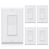 Interruptor de luz ELEGRP de 3 vias 15Amp 120-277V com placa de parede, pacote com 5 Interruptor de luz ELEGRP de 3 vias 15Amp 120-277V com placa de parede, pacote com 5