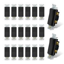 Interruptor de luz ELEGRP preto fosco de pólo único 15A 120-277V (20pk) Interruptor de luz ELEGRP preto fosco de pólo único 15A 120-277V (20pk)