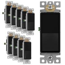 Interruptor de luz ENERLITES Preto fosco de pólo único 15A 120V/277V Interruptor de luz ENERLITES Preto fosco de pólo único 15A 120V/277V