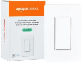Interruptor de luz inteligente Amazon Basics de pólo único Alexa White