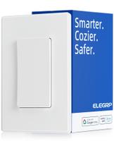 Interruptor de luz inteligente ELEGRP 2,4 GHz Wi-Fi Alexa Google White, pacote com 1 pacote Interruptor de luz inteligente ELEGRP 2,4 GHz Wi-Fi Alexa Google White, pacote com 1 pacote