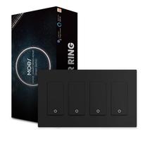 Interruptor de luz inteligente MOES 2ª geração WiFi 3 vias preto 4 gangues Interruptor de luz inteligente MOES 2ª geração WiFi 3 vias preto 4 gangues