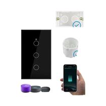 Interruptor De Luz Inteligente WiFi Touch Tuya Requer Fio Neutro Dos EUA 1/2/3/4 Gang Alexa Google