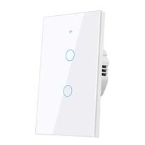 Interruptor de luz Lsliangmei 2 teclas WiFi RF433 sem neutro Interruptor de luz Lsliangmei 2 teclas WiFi RF433 sem neutro