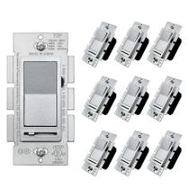 Interruptor de luz mais escuro BESTTEN Matte Silver, pacote com 10 unidades de 120 VAC Interruptor de luz mais escuro BESTTEN Matte Silver, pacote com 10 unidades de 120 VAC
