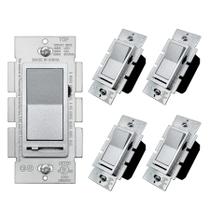 Interruptor de luz mais escuro BESTTEN Matte Silver, pacote com 5, 120VAC Interruptor de luz mais escuro BESTTEN Matte Silver, pacote com 5, 120VAC