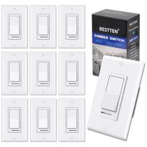 Interruptor de luz mais escuro BESTTEN, pacote com 10 unidades, monopolar/3 vias, 120 V Interruptor de luz mais escuro BESTTEN, pacote com 10 unidades, monopolar/3 vias, 120 V