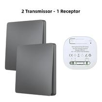 Interruptor De Luz Sem Fio Autoalimentado Cinza Controle Remoto RF433Mhz Interruptor Elétrico De 1/2 Interruptor De Luz Sem Fio Autoalimentado Cinza Controle Remoto RF433Mhz Interruptor Elétrico De 1/2