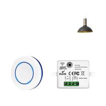 Interruptor de Luz Sem Fio RF 433MHz - Receptor de Relé 10A - Mini Botão Redondo