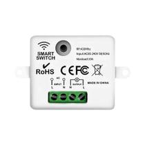 Interruptor De Luz Sem Fio RF433Mhz Com Controle Remoto, Painel De Botão Redondo Mini, 220V 110V,