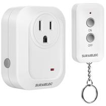 Interruptor de luz sem fio SURAIELEC com controle remoto de 30 m de alcance Interruptor de luz sem fio SURAIELEC com controle remoto de 30 m de alcance
