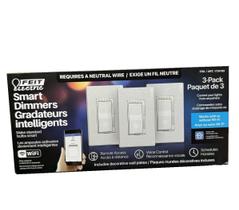 Interruptor de luz Smart Dimmer com Wi-Fi elétrico, pacote com 3, branco Interruptor de luz Smart Dimmer com Wi-Fi elétrico, pacote com 3, branco