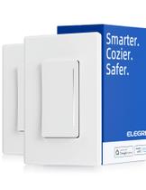 Interruptor de luz Smart Dimmer ELEGRP DTR10, Wi-Fi de 2,4 GHz, pacote com 2